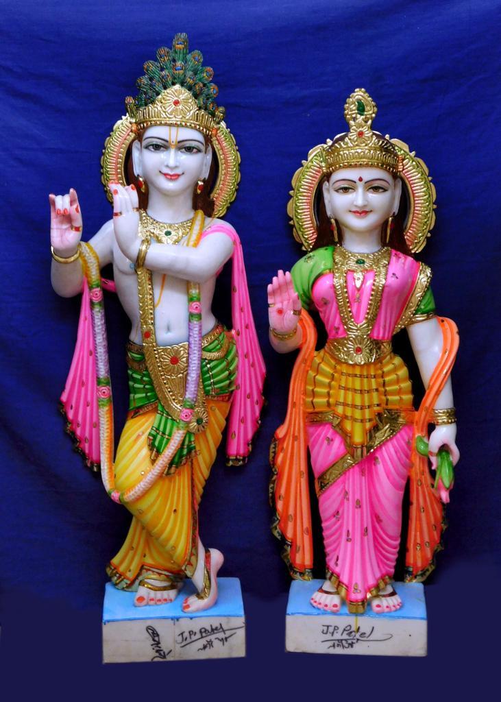 Marble Radha Krishna God Statue