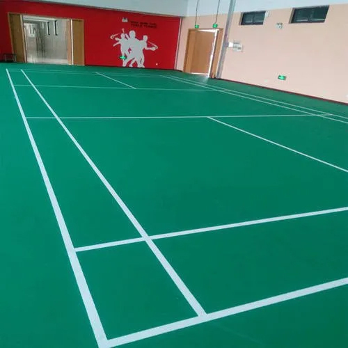 Indoor Badminton Court Flooring - Wood Material, Custom Size, Green Color | Anti-Slip, Waterproof, Natural Finish