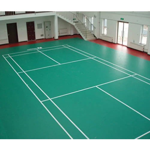 Customized Badminton Court Flooring - Wood Material, As per Requirement Size, Natural Color | Non-Slip, Waterproof Features