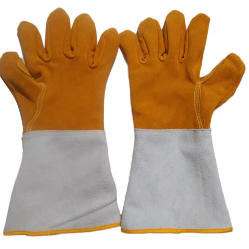 Any Both Hand 35 Cm All Leather Gloves With Funnel at Best Price