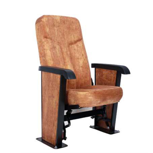 Sliding T Back Auditorium Chair - Machine-Made, Brown-Black Glossy & Matte Finish | Durable, Easy to Clean, Lightweight, 1-Year Warranty