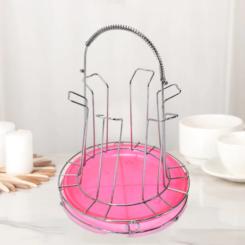 Glass Holder With Tray For Kitchen  Home Use