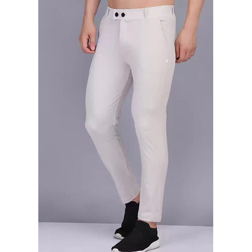 Different Available Mens Fourway Lycra White Fabric Trouser