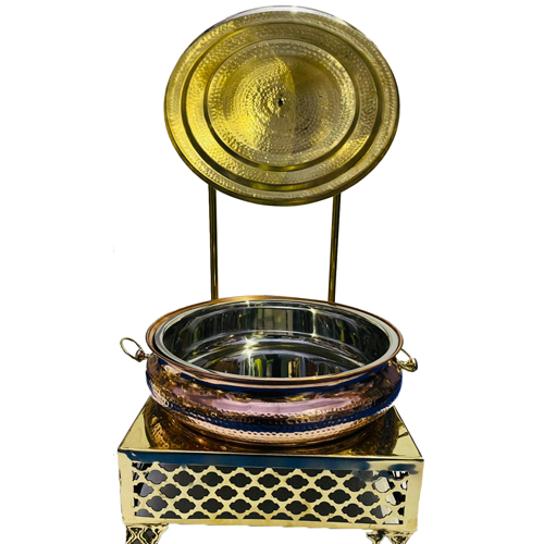 Brass Char Minar Chafing Dish - High-Quality Metallic, Different Sizes Available | Elegant Design, Removable Lid, Perfect for Events