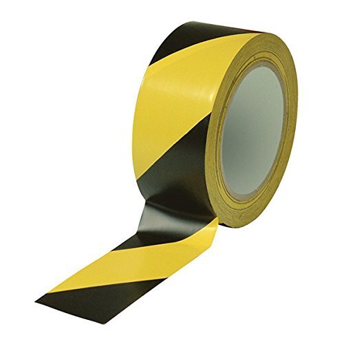 Marking Tape - Pvc, 2 Inches X 100 Feet, Yellow And Black | Acrylic Adhesive, Indoor And Outdoor Use, Temperature Resistance -20 To 150 Degrees Fahrenheit