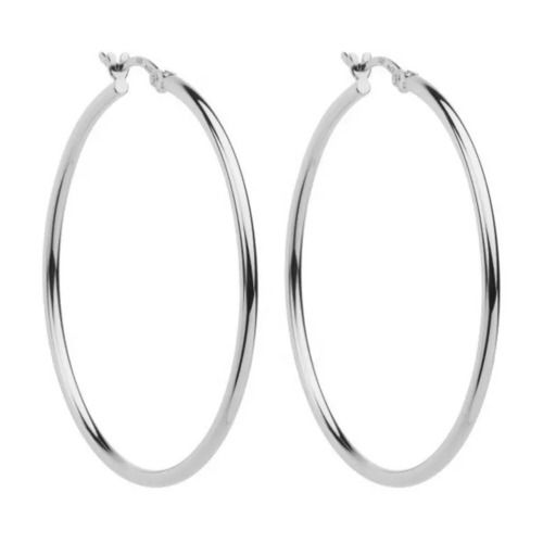 925 Sterling Silver Handmade Attractive Simple Round Wire Hoop Earrings Gender: Women