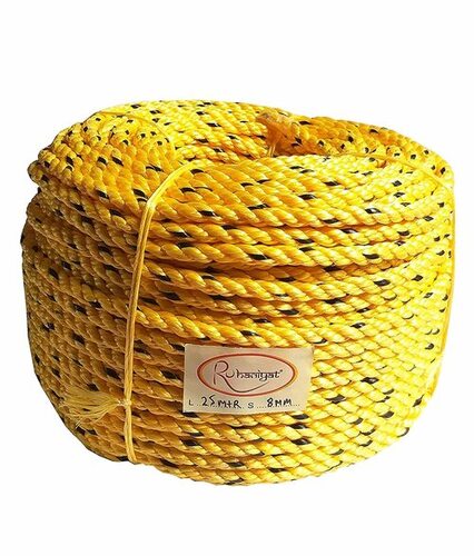 PP ROPE - Polypropylene, 12mm Diameter, Yellow, 50m Length | Durable, High Strength, Lightweight, UV Resistant, Versatile