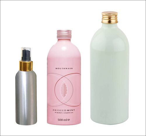 Round Aluminum Bottles With Metal Cap