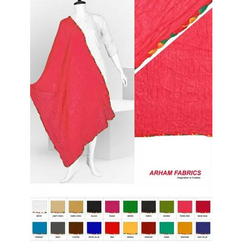 Cotton Lace Dupatta - 2.20 m Length, Ethnic Casual Wear | Washable, All-Season Comfort