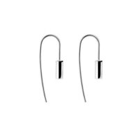 925 Sterling Silver Handmade Cylindrical Drop Cylinder Shape Stud Earring