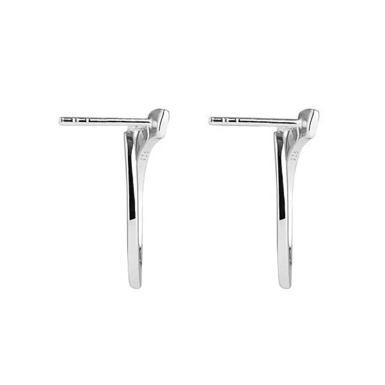 925 Sterling Silver Handmade Beautiful Open Adjustable Hoop Earrings