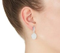 925 Sterling Silver Handmade Attractive Binary Digits Drop Stud Earrings