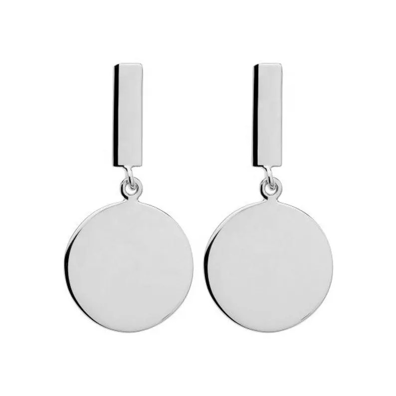 925 Sterling Silver Handmade Attractive Binary Digits Drop Stud Earrings