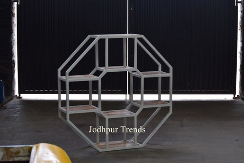 Industrial Display Rack - Color: Natural Wood Finish