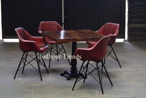 Cast Iron Table With Leather Chair