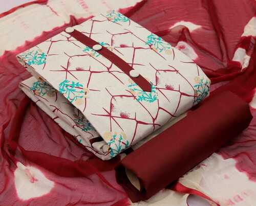 Falak Maroon Khadi Cotton Dress Material
