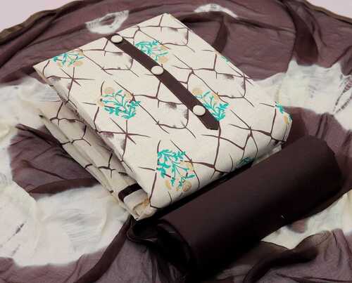 Falak Brown Khadi Cotton Dress Material