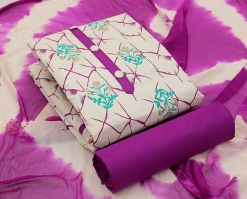 Falak Purple Khadi Cotton Dress Material