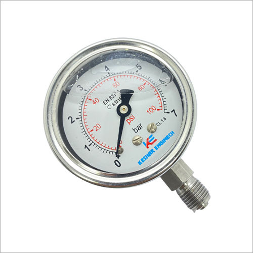 Polished 63Mm Pressure Gauge Glycerin Filled