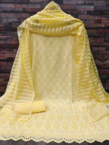 Geet Yellow Rayon Dress Material