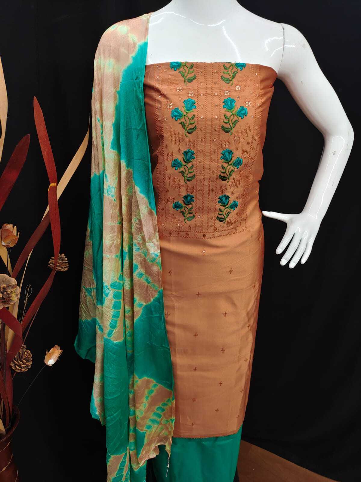 Gunj Brown Jaam Cotton Dress Material