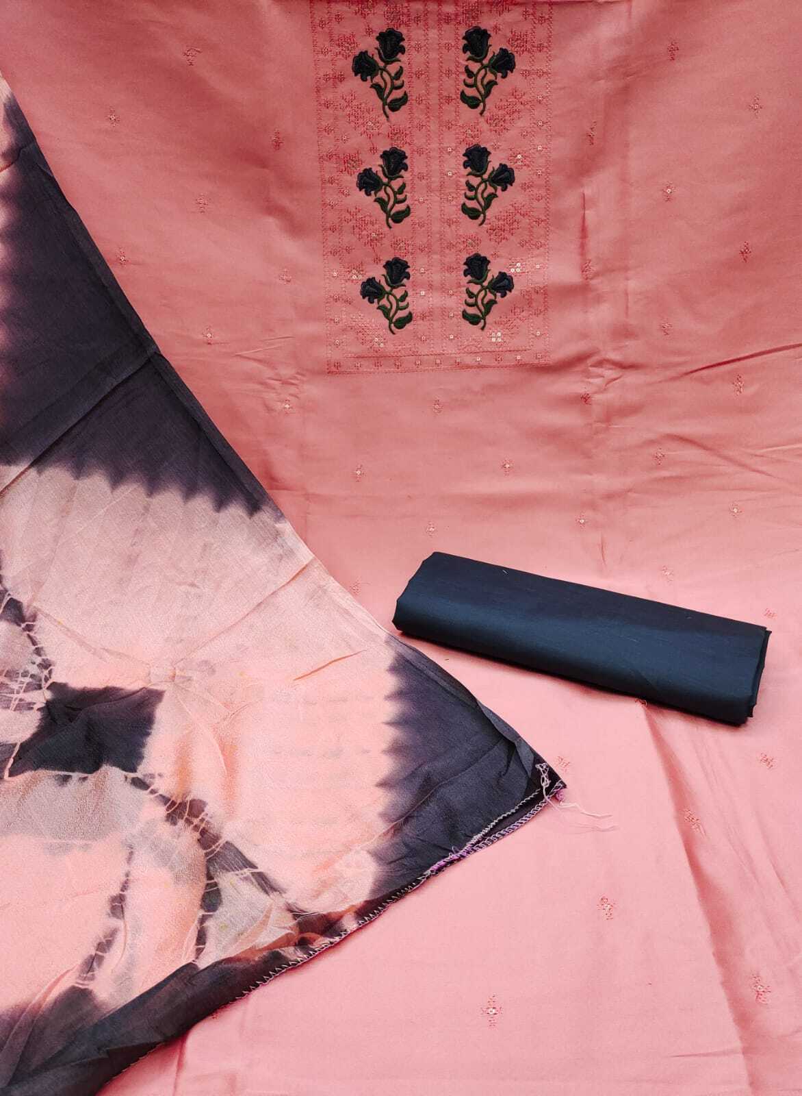 Gunj Pink Jaam Cotton Dress Material