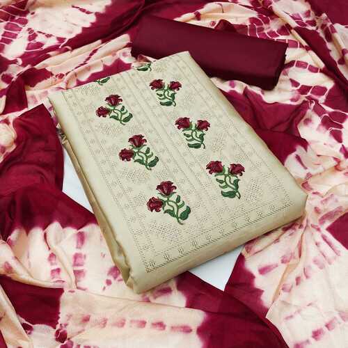 Gunj Beige Jaam Cotton Dress Material