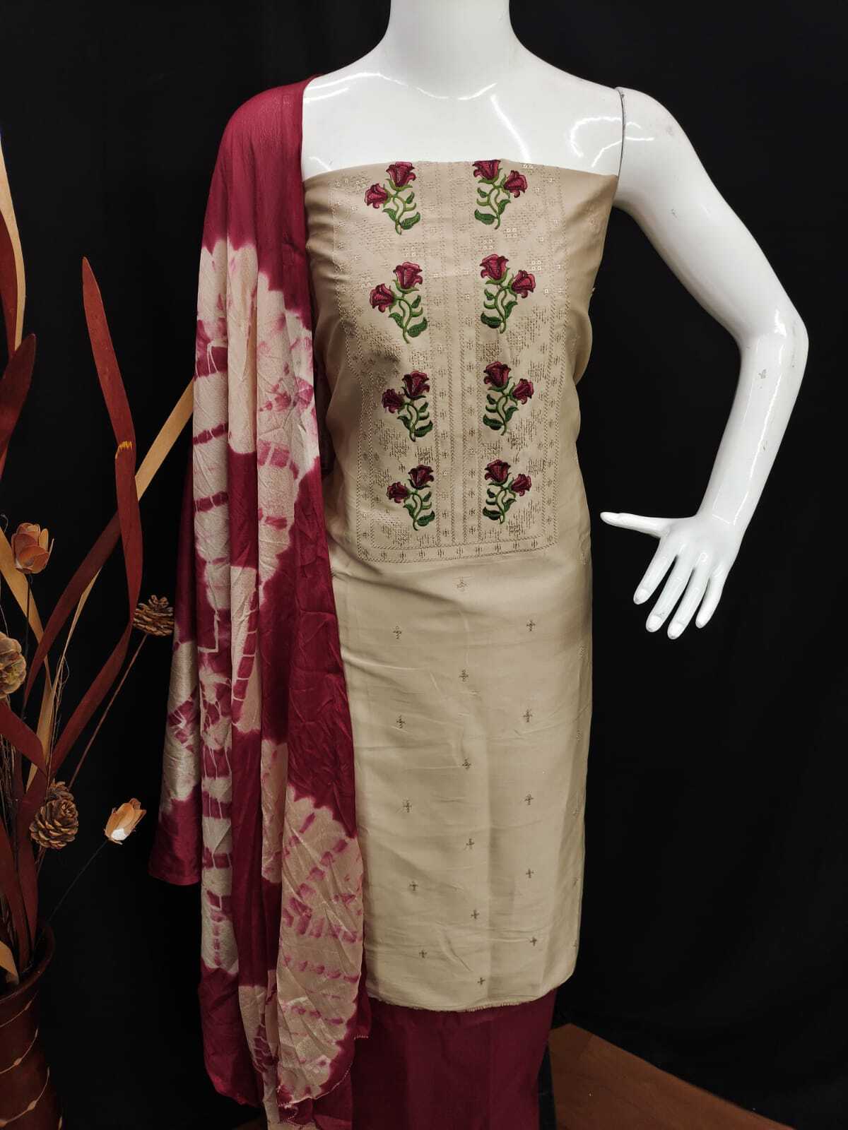 Gunj Beige Jaam Cotton Dress Material