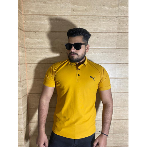 Mens Yellow T Shirt - Cotton Fabric, Customized Size , Available in Multiple Colors with Unique Printed Patterns