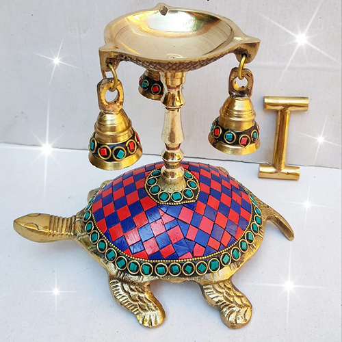 Tamrapatra Multicolor Stone Chip Heavy Weight Weight Diya (Designs on availibility)
