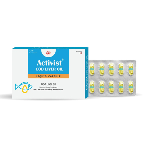 Cod Liver Oil Liquid Capsule Dry Place at Best Price in Aurangabad