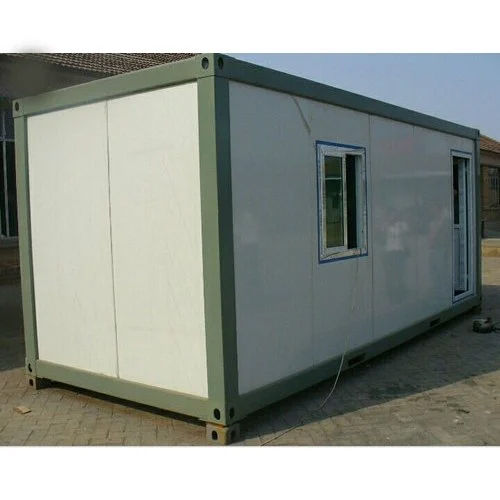 White-green Mild Steel Portable Cabin