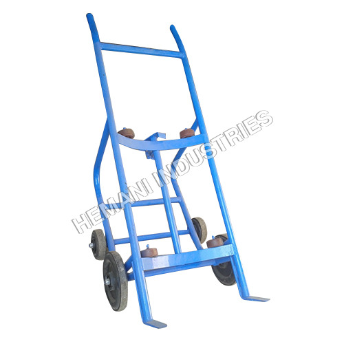 Four Wheeler Drum Trolley - Aluminum & Steel Build | Industrial Use for Heavy-Duty Material Handling