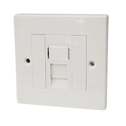 Cat 5 Dual Face Plate - Electrical Application, White Color, Warranty Included | Enhanced Design for Easy Installation and Reliable Connectivity