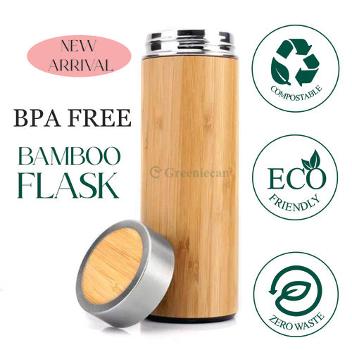 Bamboo Steel Vaccum Flask