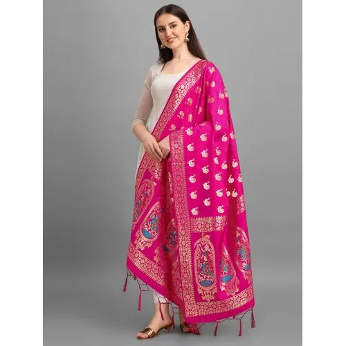 Indian Ladies Wedding Banarasi Silk Dupatta