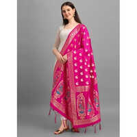 Ladies Wedding Banarasi Silk Dupatta - Silk Fabric, Elegant Design , Washable And Lustrous Finish With Various Color Combinations
