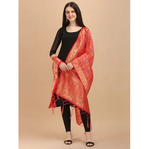 Multicolor Fancy Bandhani Banarasi Silk Dupatta