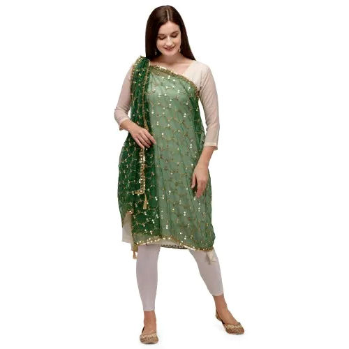 Tissue Net Embroidery Dupatta