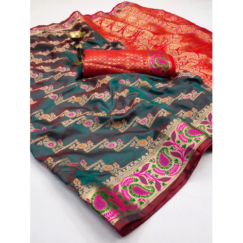Printed Multicolor Kanchipuram Pure Silk Saree
