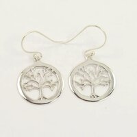 925 Sterling Silver Handmade Beautiful Tree Of life Dangle Earring