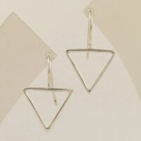 925 Sterling Silver Handmade Beautiful Hollow Triangle Earring