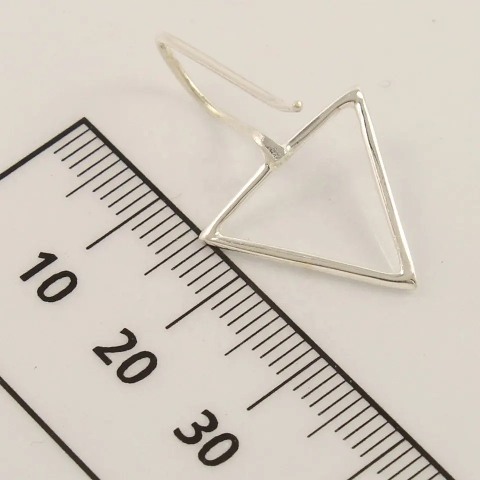 925 Sterling Silver Handmade Beautiful Hollow Triangle Earring