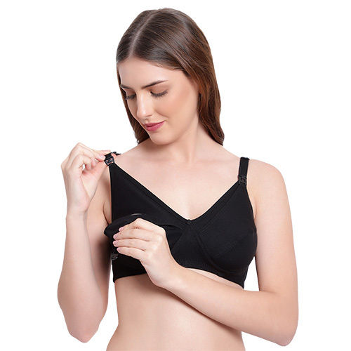 Ladies Non Wired Black Maternity Bra