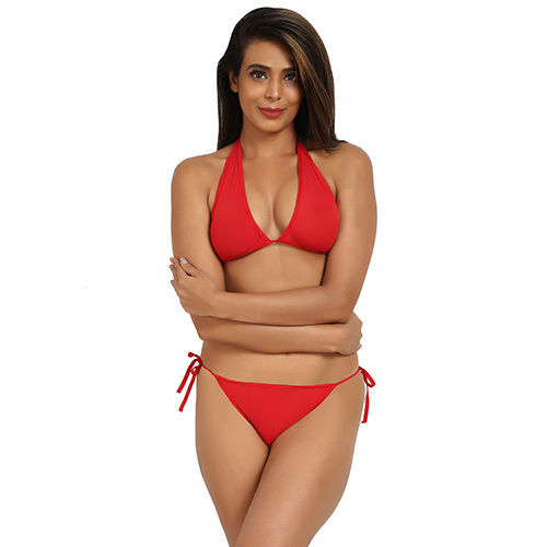 Nylon Red Bikini Set