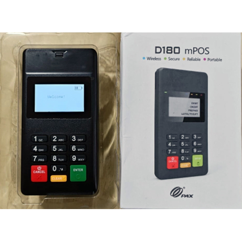 Black Pax D180 Mpos Card Swipe Machine