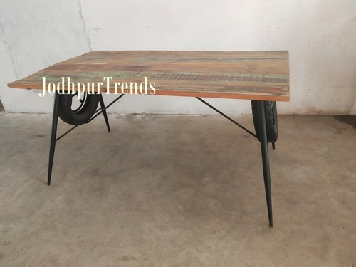 Iron Table Wood Top