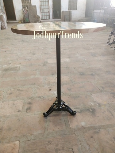 Cast Iron Table Wooden Top