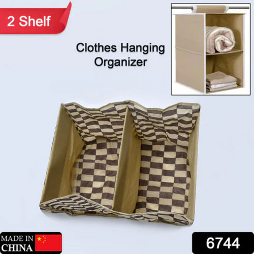 Fabric Hanging 2 Shelf Closet Cloth