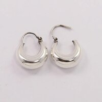 925 Sterling Silver Handmade Attractive Moon Shape Indian Jewelry Earrings